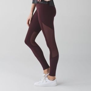 Lululemon Barre Star Burgundy Leggings